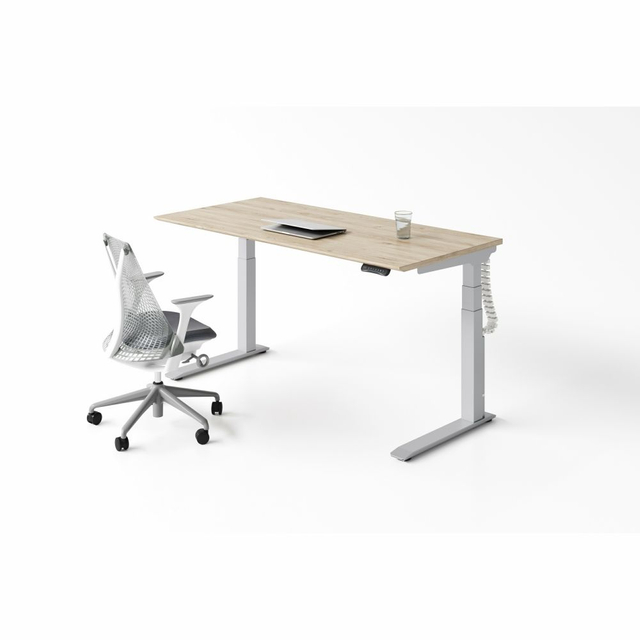 Estação de trabalho contemporânea Design simples trabalhador da mesa de trabalho ajustável para funcionários com gavetas de armazenamento travável