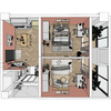 Cama de madeira moderna e elegante para economizar espaço para microapartamentos urbanos de madeira de madeira