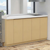 Armários de cozinha embutidos personalizados com economia de espaço compactos com bancadas e armazenamento vertical para apartamentos de estúdio