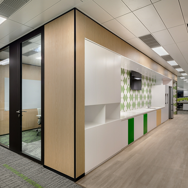 Modern Workspace Divisher Personalizável Tela transparente Camada única Privacy Glass Partition Office