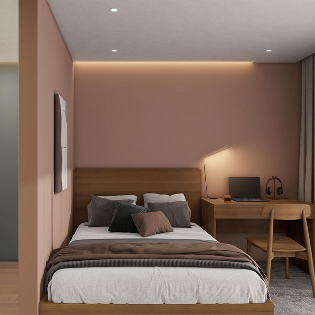 Cama de madeira moderna e elegante para economizar espaço para microapartamentos urbanos de madeira de madeira