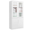 Executivo 2 Glass 2 Porta de aço Armário de arquivamento de metal de aço armazenamento de acesso duplo para escritório de advocacia de escritório corporativo