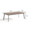 Premium Minimalist Business Customizable Wood Acabar e Mesa de jantar de base de aço para hotéis para hotéis e escritórios