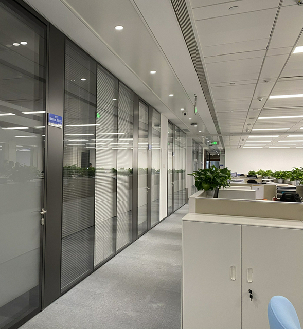Camada única elegante Modern Transparent Workspace Divisão Divisor Tela Privacidade Escritório de vidro Partição DIY