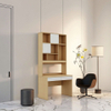 Descubra de estudo de acabamento em madeira personalizada com prateleira de armazenamento para apartamentos multifuncionais