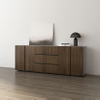 E0 Grade de alta densidade de partículas modernas escritórios práticos Wood Sala de armazenamento Arquivo de arquivo com 4 portas de dobradiça 3 gavetas