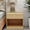 Minimalista Modern Wood Bedroom Mesa de cabeceira de cabeceira com armazenamento oculto para locatários modernos