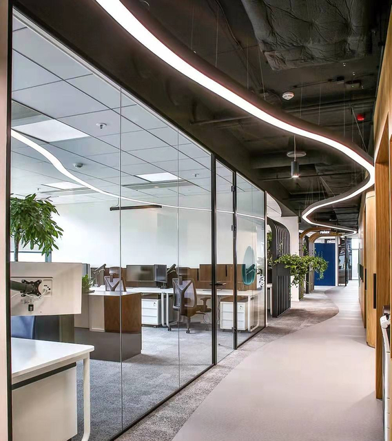 Camada única Camada única Modern Workspace divisor de ponta de parede de parede transparente Partição de vidro de parede de parede