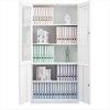 Executivo 2 Glass 2 Porta de aço Armário de arquivamento de metal de aço armazenamento de acesso duplo para escritório de advocacia de escritório corporativo
