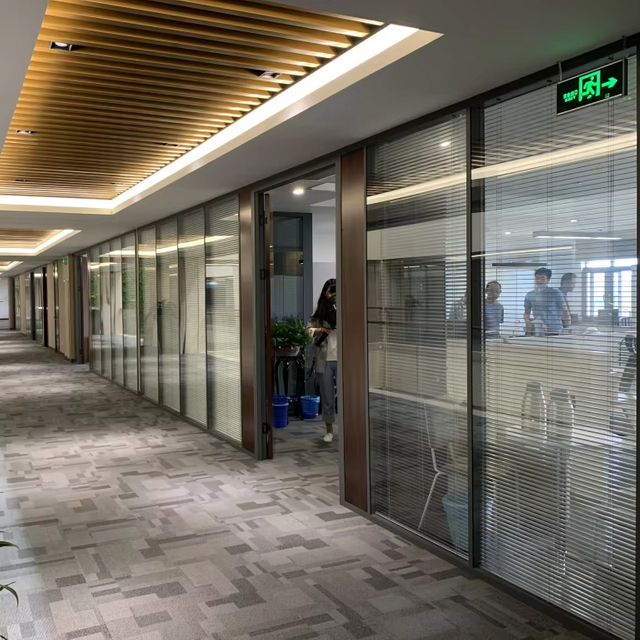 Espaço de design contemporâneo em pó de escritório personalizável, dividindo a partição vidro modular de vidro