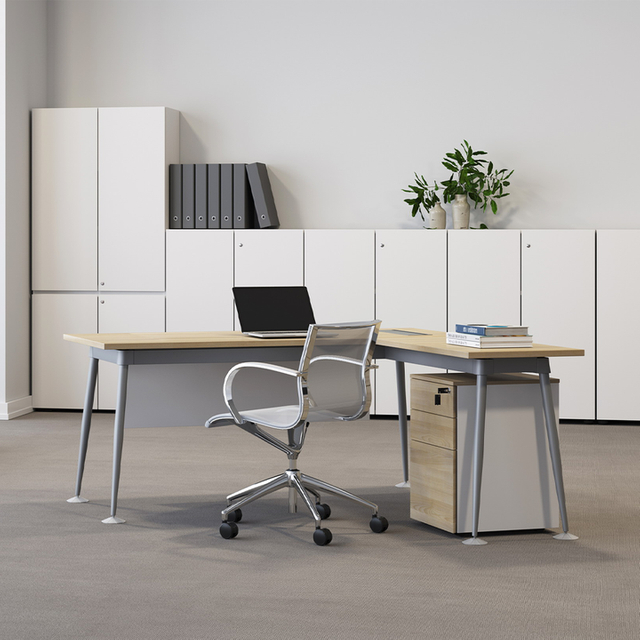 Preço barato Móveis modulares comerciais Decoração de interiores Mesa de supervisor moderno para acessórios de escritório armazenamento