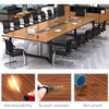 Tabela de conferência moderna de madeira maciça de madeira top aço de comprimento personalizado mesa da sala de reuniões