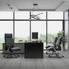 Backrest de couro e mecanismo de altura ajustável Cadeira ergonômica para salvar espaço para estações de trabalho compactas