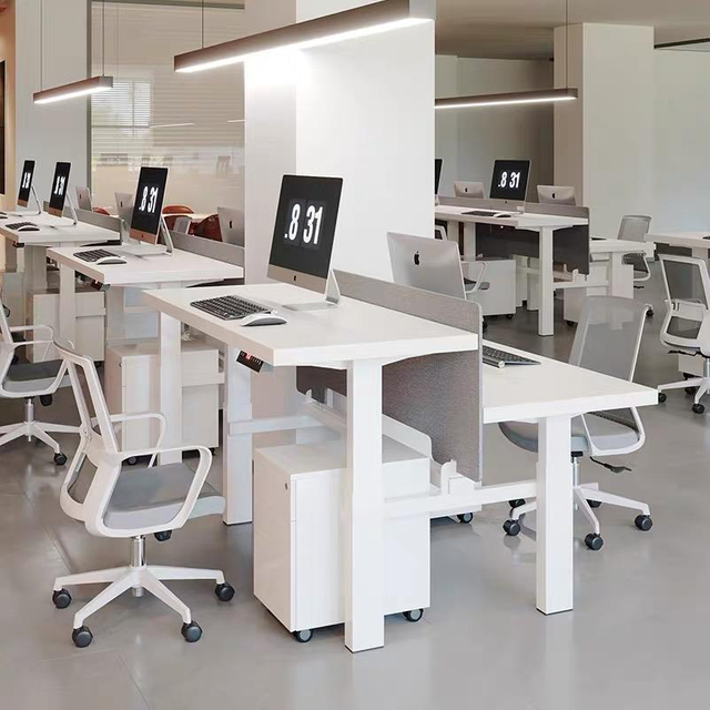 Desk e descendente Electric Electric Três Seção quatro Motor Tabela dupla Tabela Tabela de quatro motores Estação de trabalho ajustável em altura