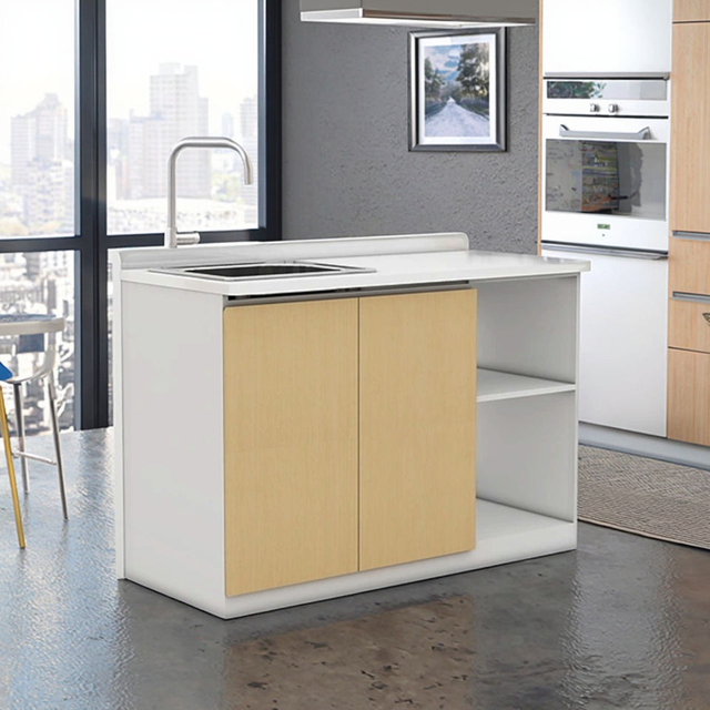 Tamanho personalizado Solução moderna de armazenamento de apartamentos armário de cozinha minimalista