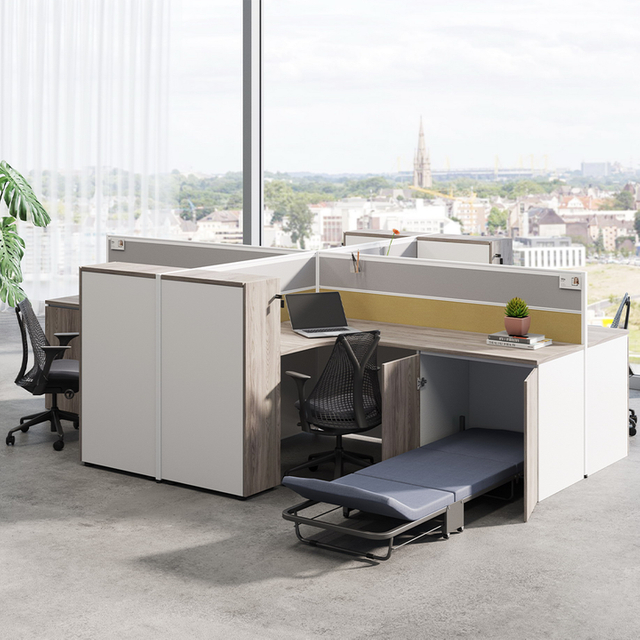 Estação de trabalho de cores personalizadas 2 4 6 8 8 Pessoas Mesa de mesa de trabalho de escritório