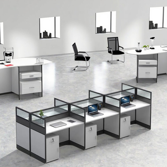 Funcionários Design de mesa de trabalho Design ergonômico para conforto e produtividade