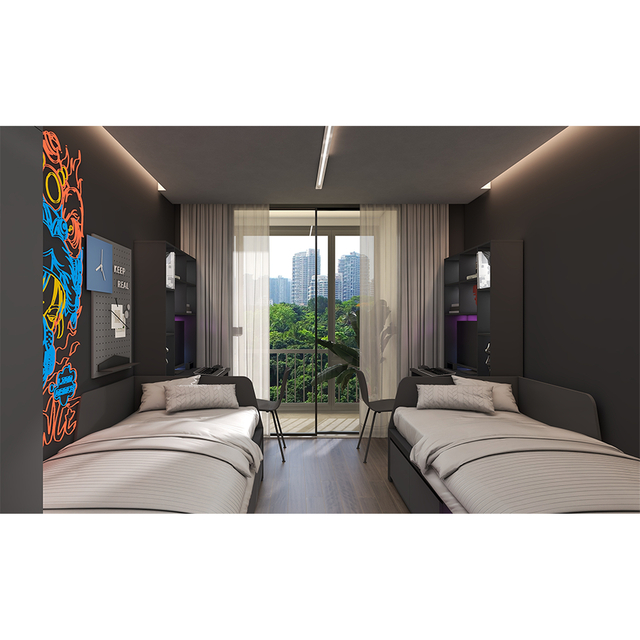 Suíte de apartamentos personalizados com eficiência espacial para estudantes e jovens profissionais de guarda