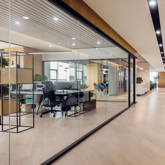 Camada única Premium de qualidade sem moldura Divisor de espaço de trabalho de instalação rápida Office Glass Partition