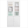 Executivo 2 Glass 2 Porta de aço Armário de arquivamento de metal de aço armazenamento de acesso duplo para escritório de advocacia de escritório corporativo