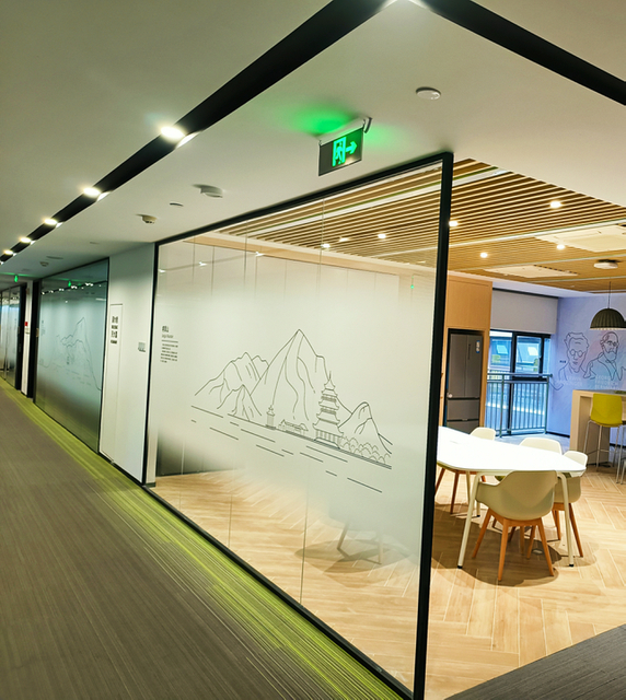 Liga de alumínio à prova de som Partição de vidro clara e temperada de escritório temperado, partição de vidro à prova de fogo