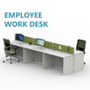 Soluções de mesa de funcionários acessíveis para uma configuração de escritório funcional