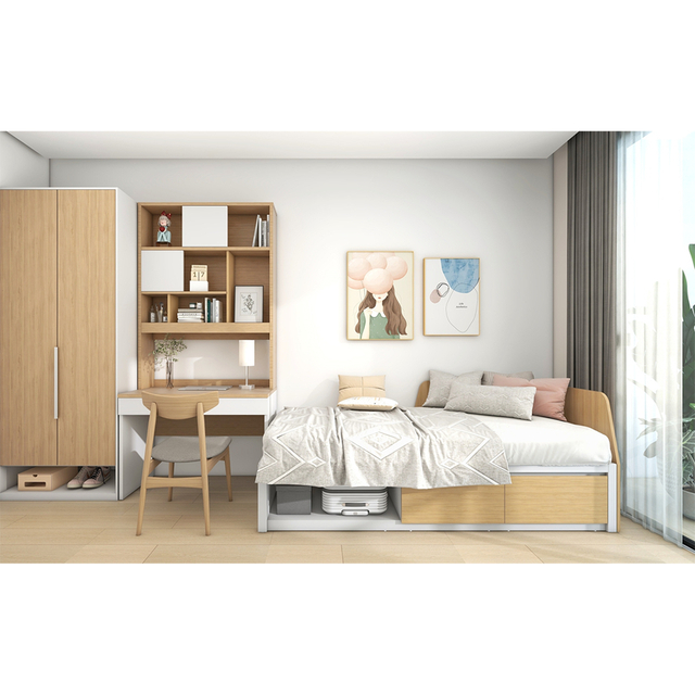 Conjunto de móveis de apartamentos modernos 2 mesa 2 cama 2 mesa de chá mesa 2 quadrado banheira de banheira gabinete de sapato de gabinete rack de armazenamento de parede