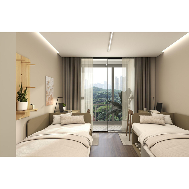 Suíte de apartamento personalizada de dois quartos e camas duplas por quarto com armário de sapatos de armazenamento armário de guarda -roupa de guarda -chuva