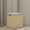 Design quadrado compacto Sala de estar leve e durável de armazenamento minimalista de madeira móveis para casa pequenas fezes de madeira