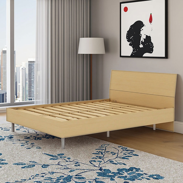 Cama de madeira elevada no estilo de loft com catálogo de design de madeira de armazenamento para moradores de pequenos espaço