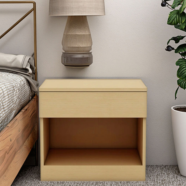 Minimalista Modern Wood Bedroom Mesa de cabeceira de cabeceira com armazenamento oculto para locatários modernos