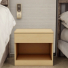 Minimalista Modern Wood Bedroom Mesa de cabeceira de cabeceira com armazenamento oculto para locatários modernos