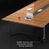 Tabela de conferência moderna de madeira maciça de madeira top aço de comprimento personalizado mesa da sala de reuniões