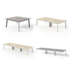 Premium Minimalist Business Customizable Wood Acabar e Mesa de jantar de base de aço para hotéis para hotéis e escritórios
