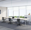 Materiais padrão de fábrica de madeira com quadro de aço da mesa da mesa de conferência Mesa