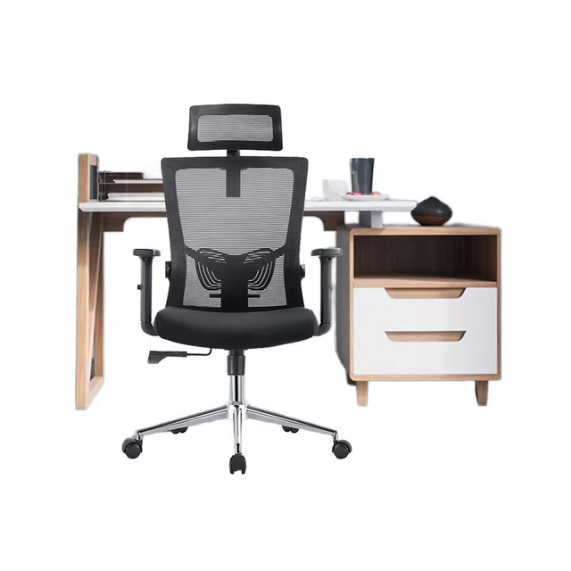 Cadeira de escritório de malha moderna para funcionários Cadeira ergonômica de computador com suporte lombar e altura ajustável