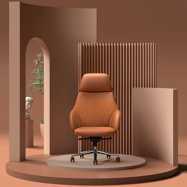 Design elegante estofamento de luxo executivo de negócios Cadeira giratória de couro para escritórios corporativos